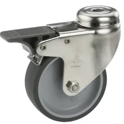 Lenkrolle mit Rückenloch und Totalfeststeller 50 x 18 mm, Tragkr. 40 kg