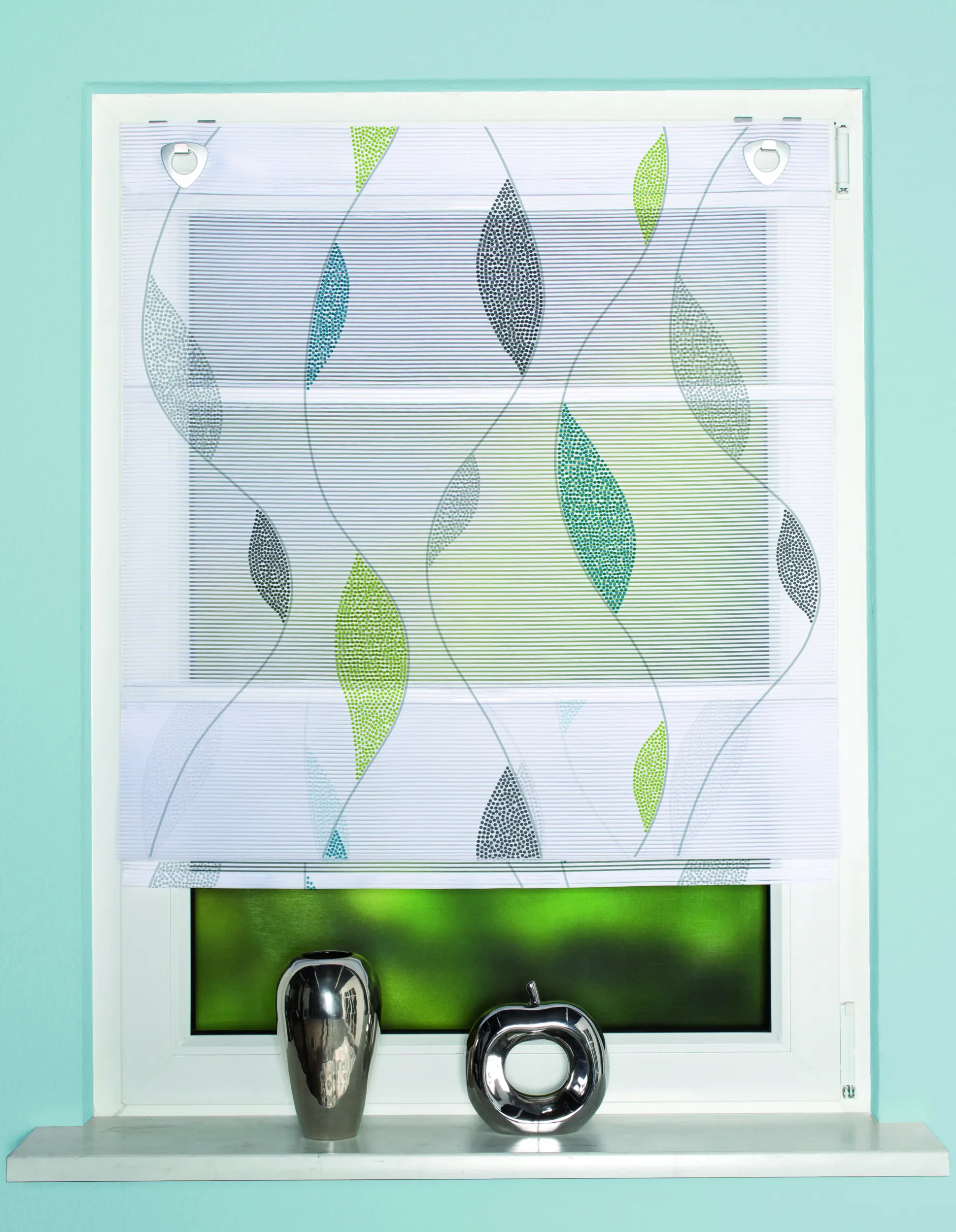 Magnetrollo Bambus Paolo blau-grün 130 x 80 cm
