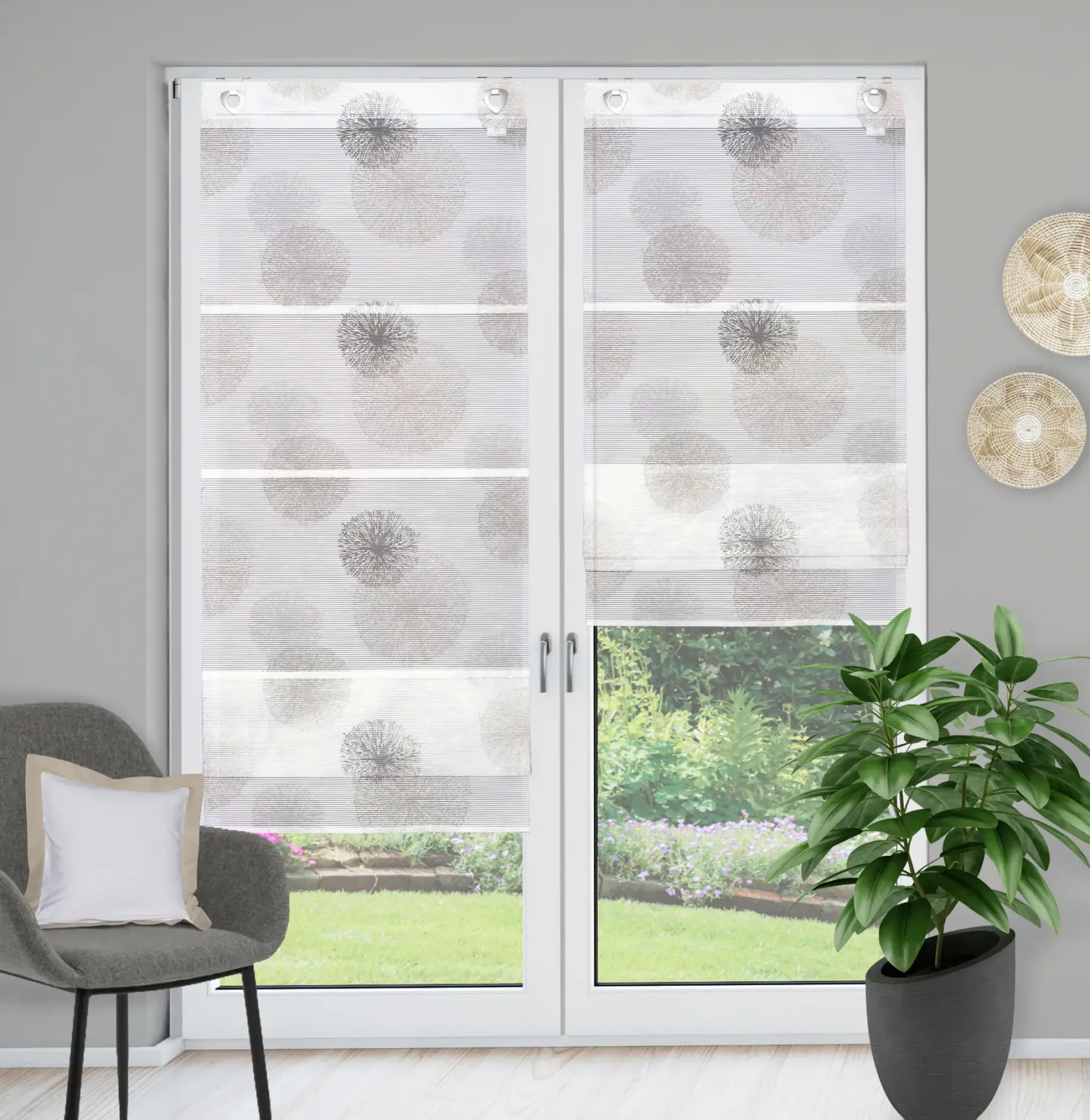 Magnetrollo Bambus Rawlins stein 210 x 70 cm