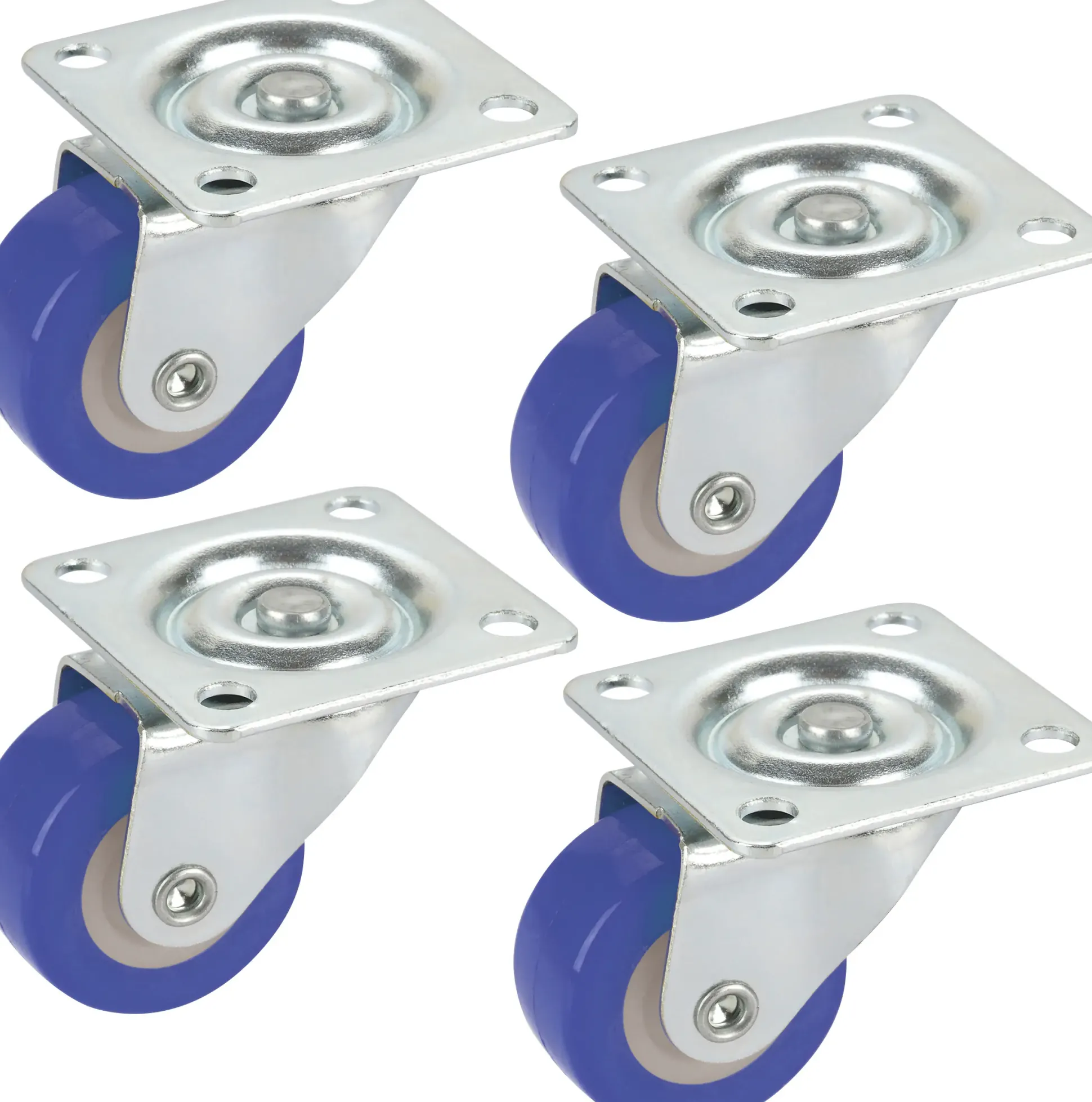 Möbel-Lenkrollen 30 x 14 mm Tragkr. 60 kg 4er Pack blau