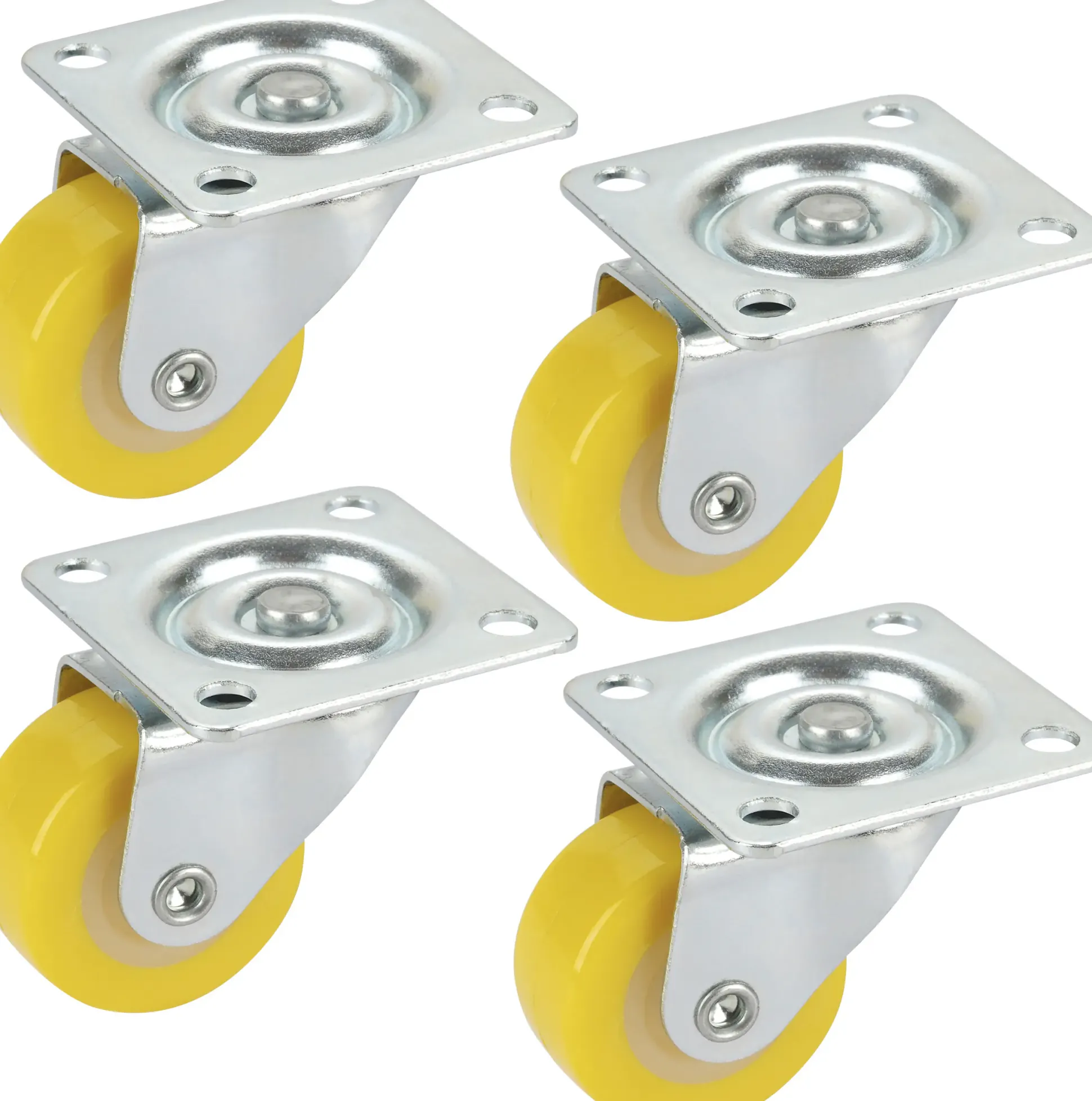 Möbel-Lenkrollen 30 x 14 mm Tragkr. 60 kg 4er Pack gelb