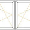 Meeth Balkontür Kunststoff 155 x 205 cm 2-flg. Dreh-Kipp/Dreh-Kipp weiß