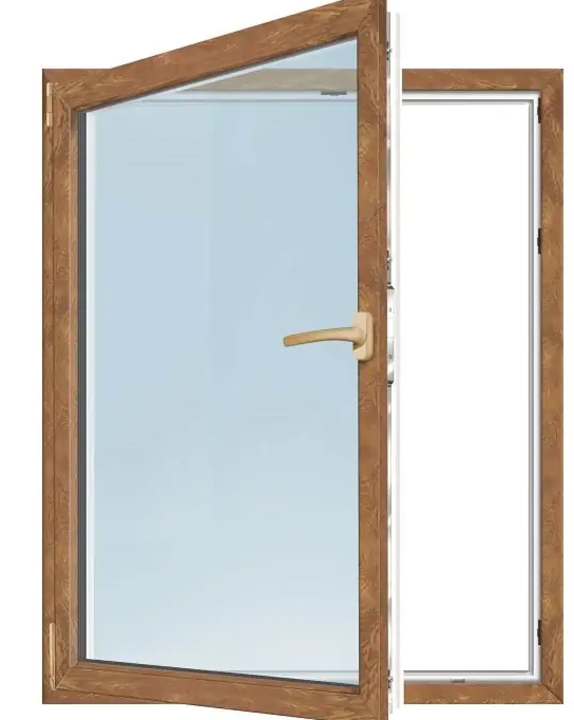 Meeth Fenster 80 x 140 cm DIN links 1 flügelig Dreh-Kipp golden Oak
