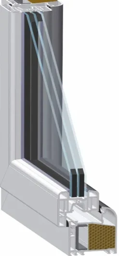 Meeth Fenster 50 x 155 cm DIN rechts 1 flügelig Dreh-Kipp weiß/ titan