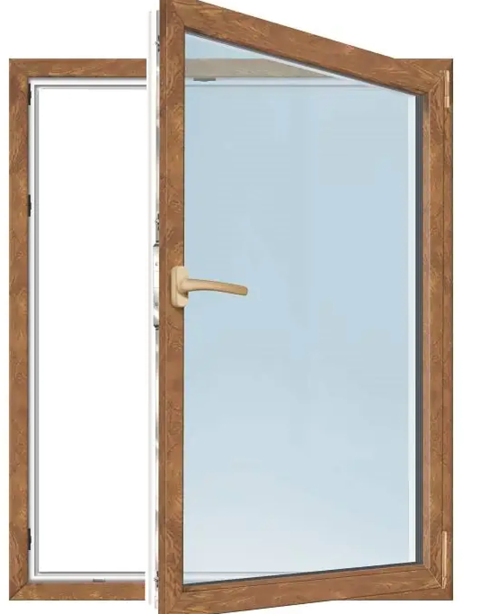 Meeth Fenster 110 x 135 cm DIN rechts 1 flügelig Dreh-Kipp golden Oak