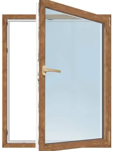 Meeth Fenster 105 x 75 cm DIN rechts 1 flügelig Dreh-Kipp golden Oak