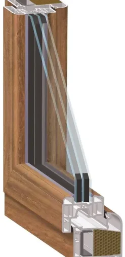 Meeth Fenster 105 x 75 cm DIN rechts 1 flügelig Dreh-Kipp golden Oak