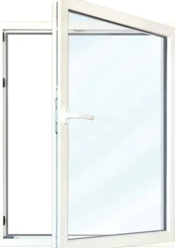 Meeth Fenster 100 x 120 cm DIN rechts 1 flügelig Dreh-Kipp weiß/ titan