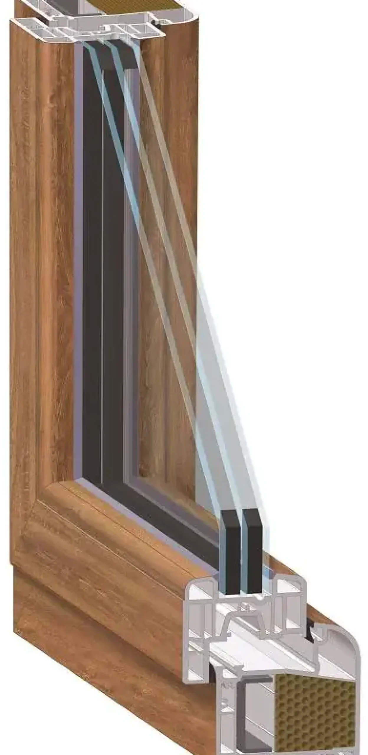 Meeth Fenster 85 x 160 cm DIN rechts 1 flügelig Dreh-Kipp golden Oak