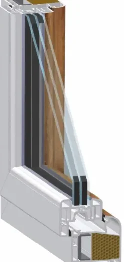 Meeth Fenster 95 x 50 cm DIN links 1 flügelig Dreh-Kipp weiß/golden Oak