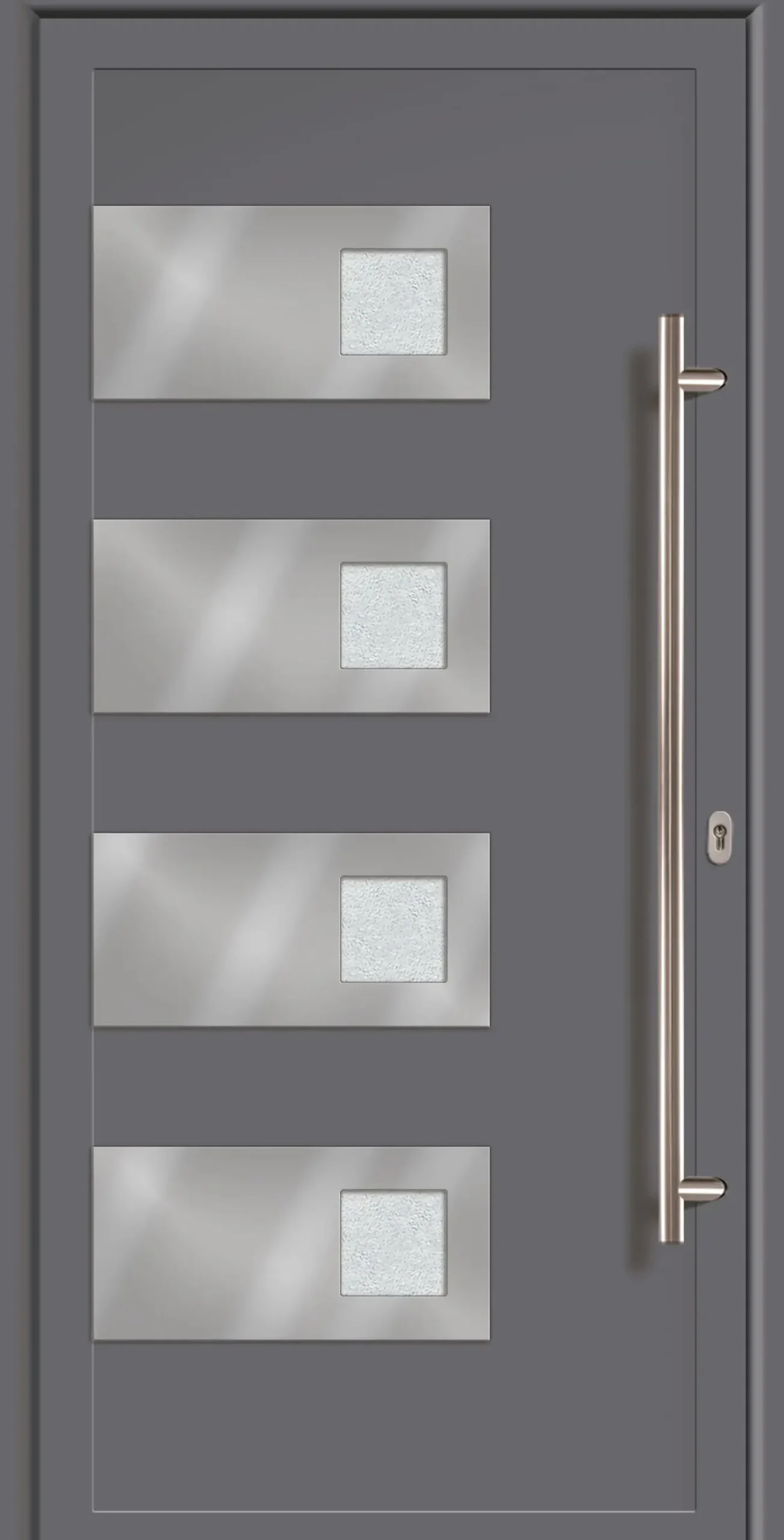 Meeth Haustür Exclusiv Modell 897 98 x 208 cm, DIN rechts, weiß/titan