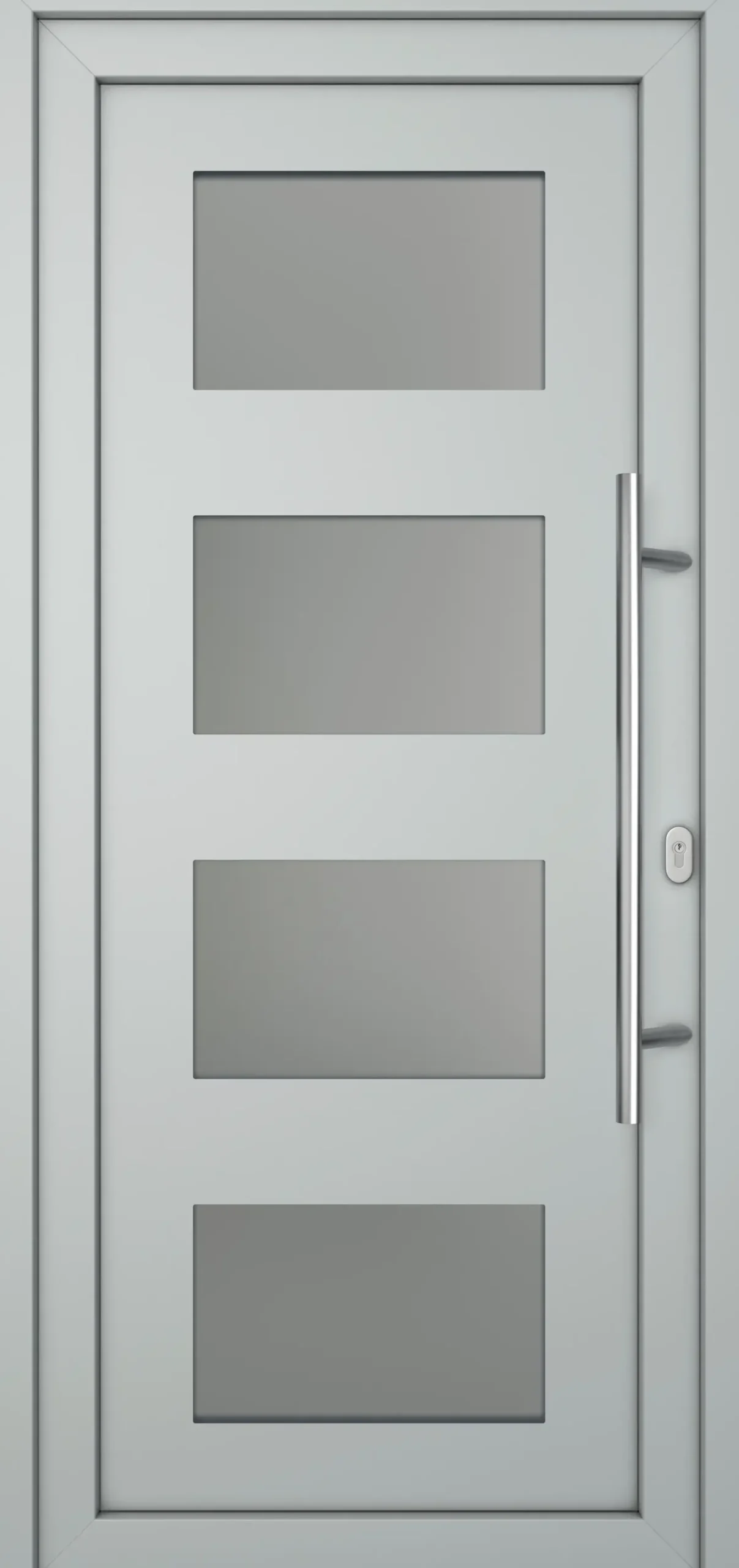 Meeth Haustür Optimal Pro PVC Modell 101 88 x 200 cm DIN Rechts weiß/lichtgrau