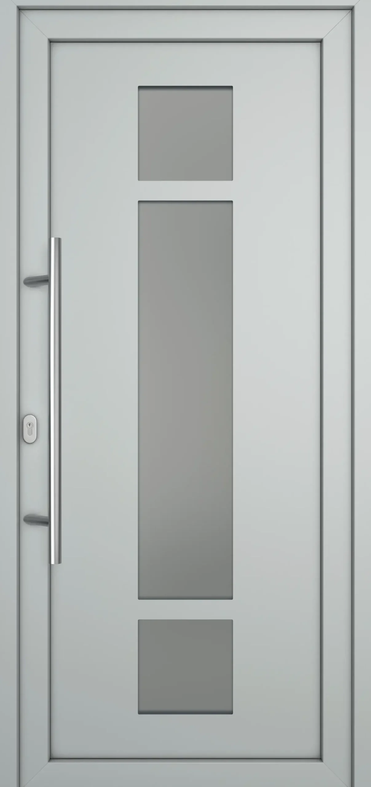 Meeth Haustür Optimal Pro PVC Modell 102 88 x 200 cm DIN Links weiß/lichtgrau