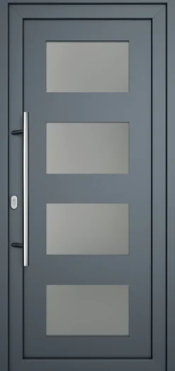 Meeth Haustür Optimal Pro PVC Modell 101 98 x 208 cm DIN Links weiß/titan