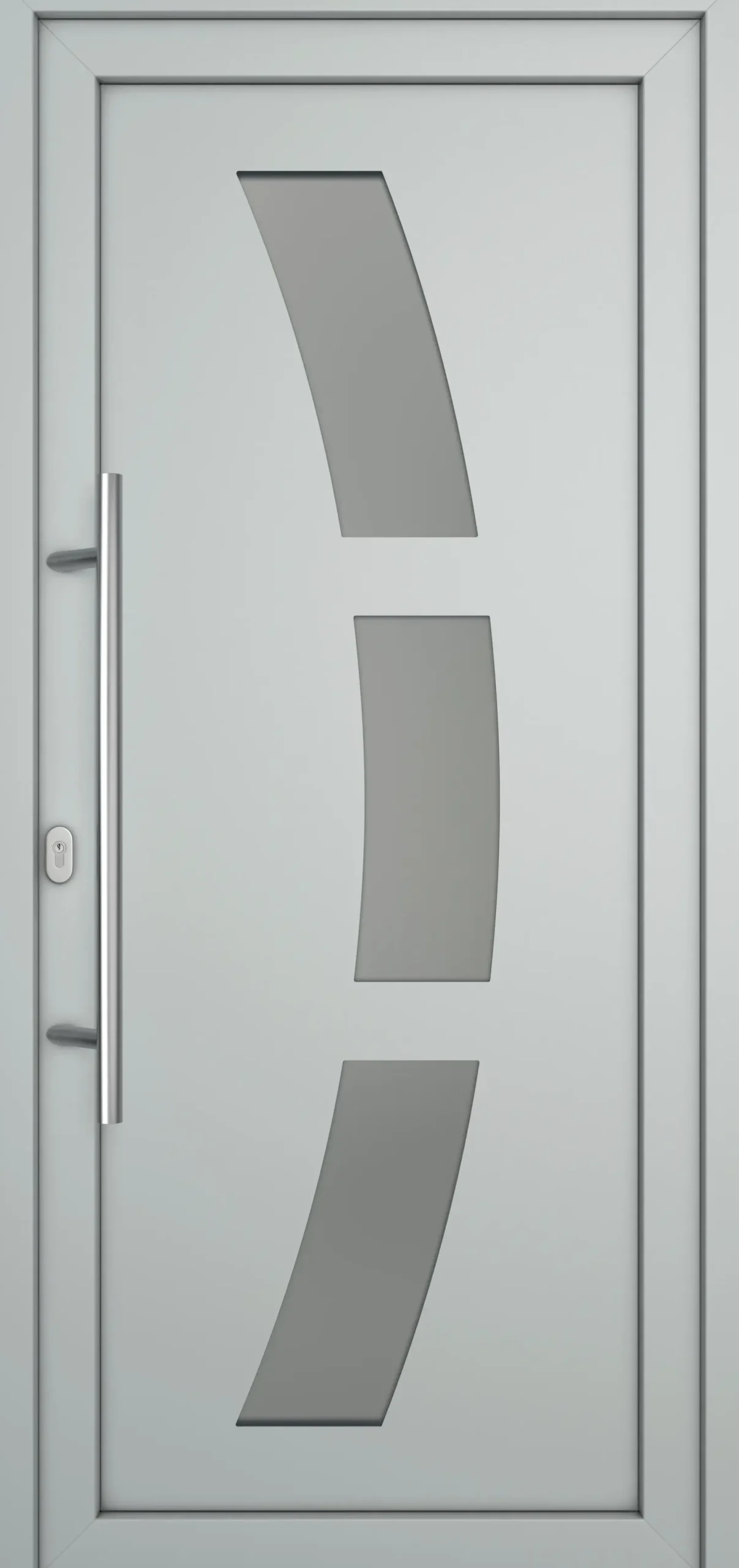 Meeth Haustür Optimal Pro PVC Modell 103 98 x 208 cm DIN Links weiß/lichtgrau
