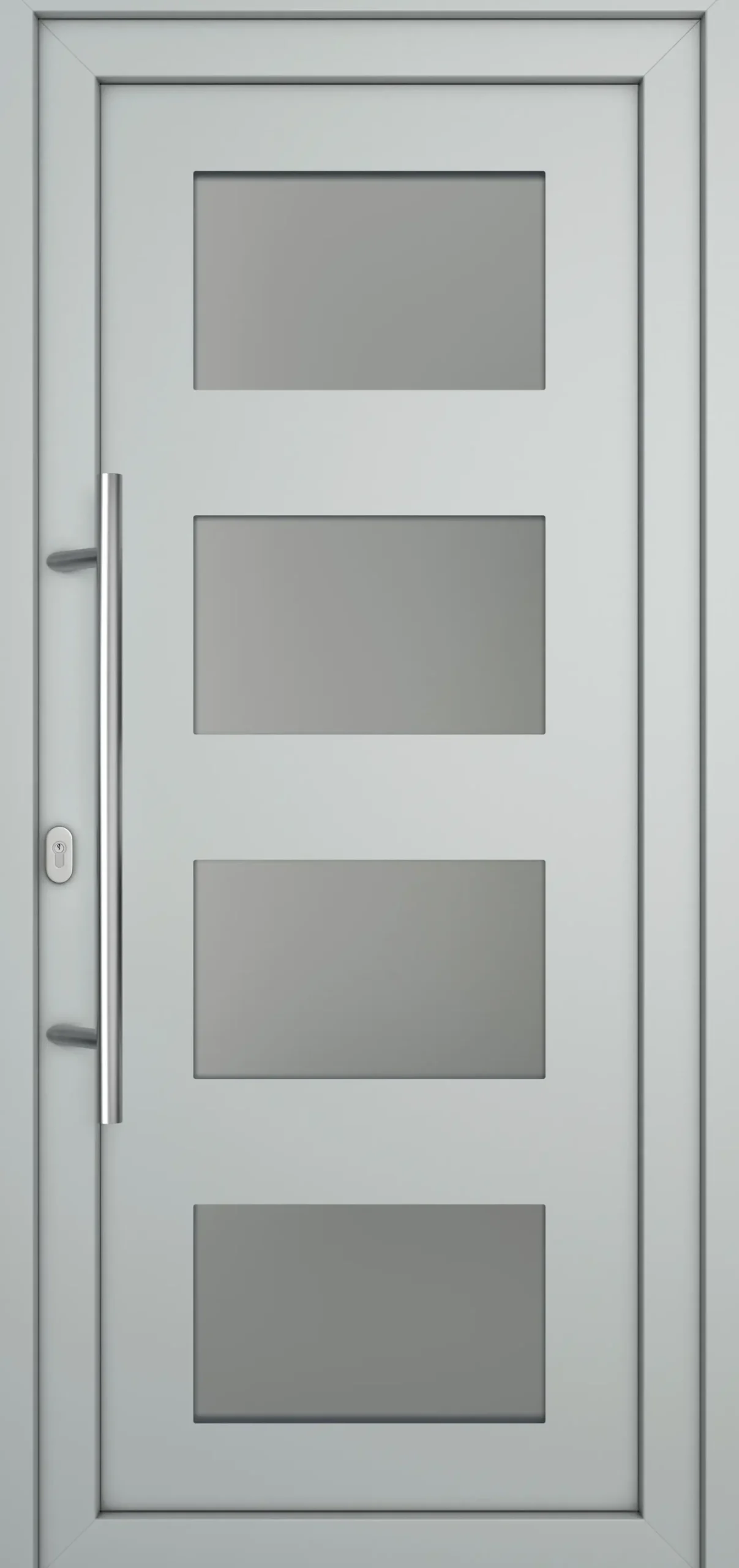 Meeth Haustür Optimal Pro PVC Modell 101 88 x 208 cm DIN Links weiß/lichtgrau