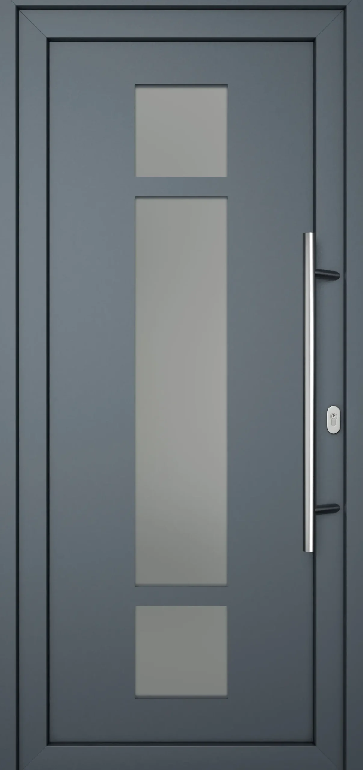 Meeth Haustür Optimal Pro PVC Modell 102 108 x 208 cm DIN Rechts weiß/titan