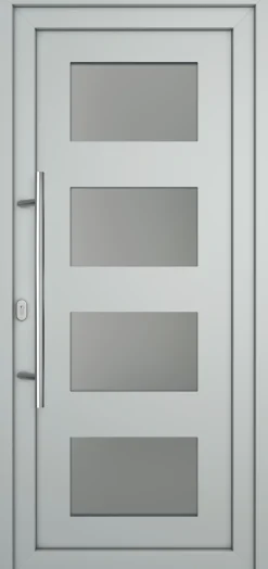 Meeth Haustür Optimal Pro PVC Modell 101 108 x 200 cm DIN Links weiß/lichtgrau