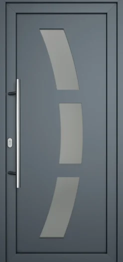 Meeth Haustür Optimal Pro PVC Modell 103 98 x 200 cm DIN Links weiß/titan