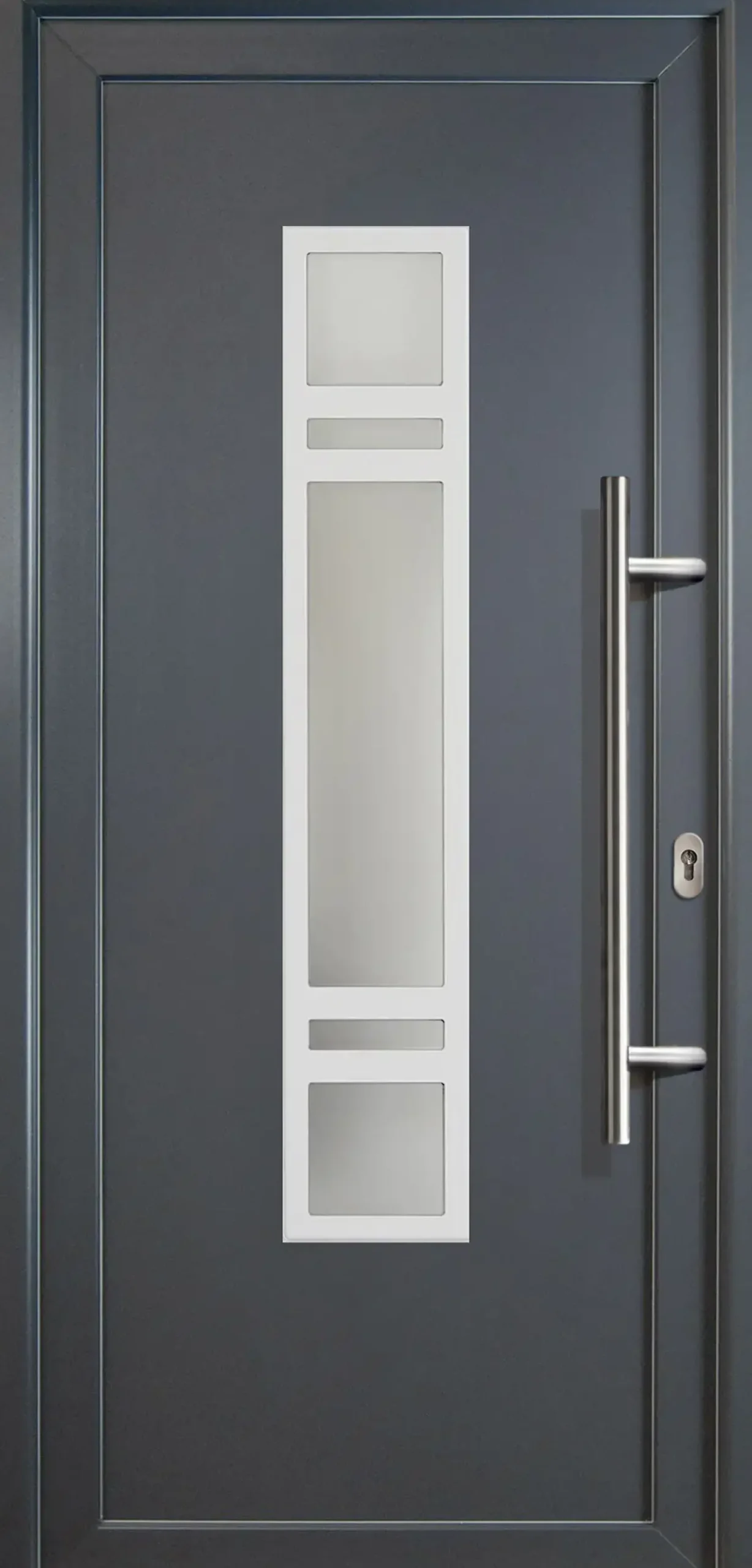 Meeth Haustür Signum Aluminium Modell 83 108 x 208 cm, DIN rechts, weiß/titan