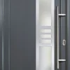 Meeth Haustür Signum Aluminium Modell 53 108 x 208 cm, DIN rechts, weiß/titan