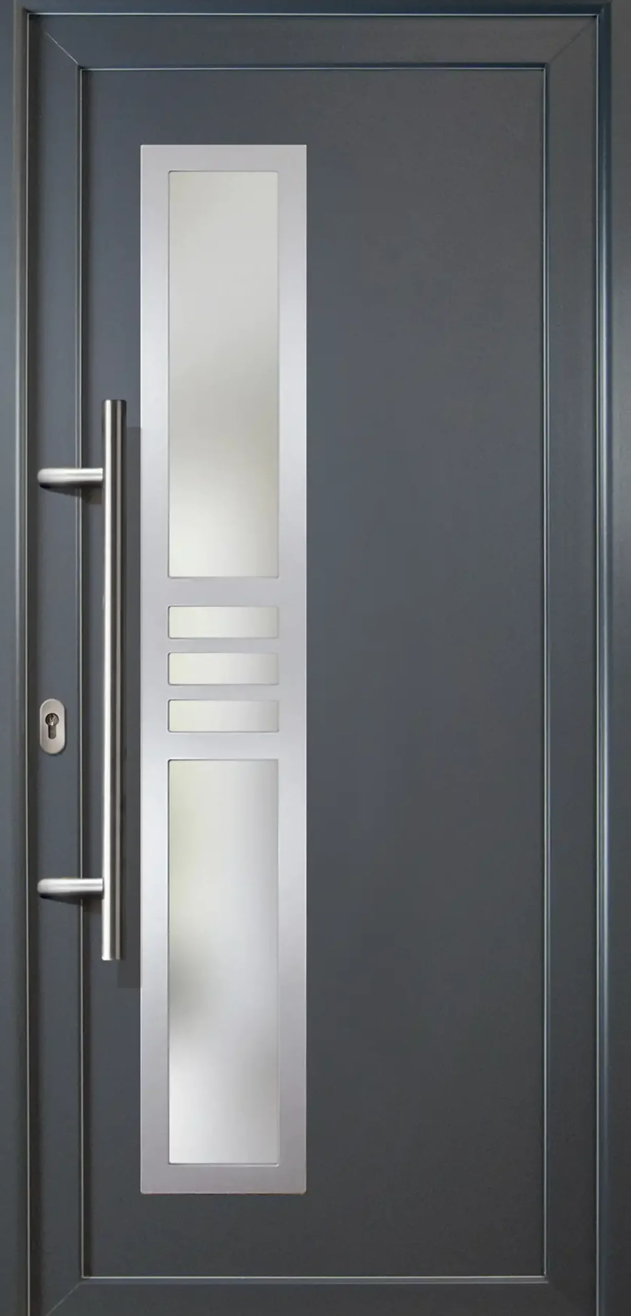 Meeth Haustür Signum Aluminium Modell 53 88 x 200 cm, DIN links, Titan
