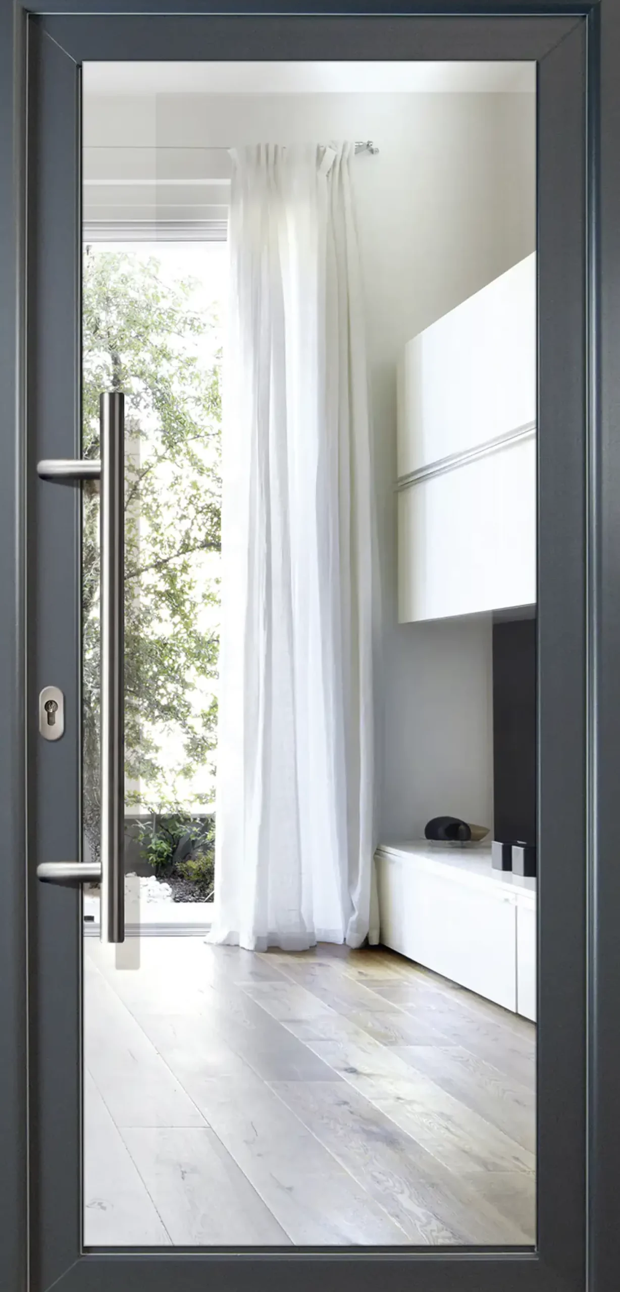 Meeth Haustür Signum Aluminium Modell 60 108 x 208 cm, DIN links, titan