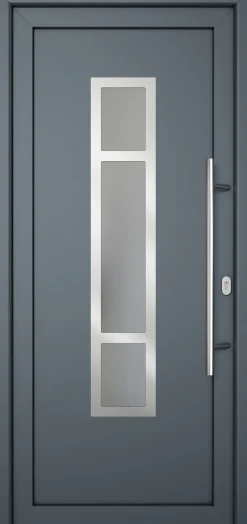 Meeth Haustür Signum Pro PVC Modell 87 108 x 200 cm DIN Rechts weiß/titan