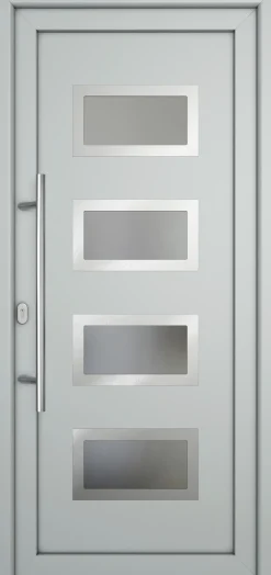 Meeth Haustür Signum Pro PVC Modell 92 108 x 208 cm DIN Links weiß/lichtgrau