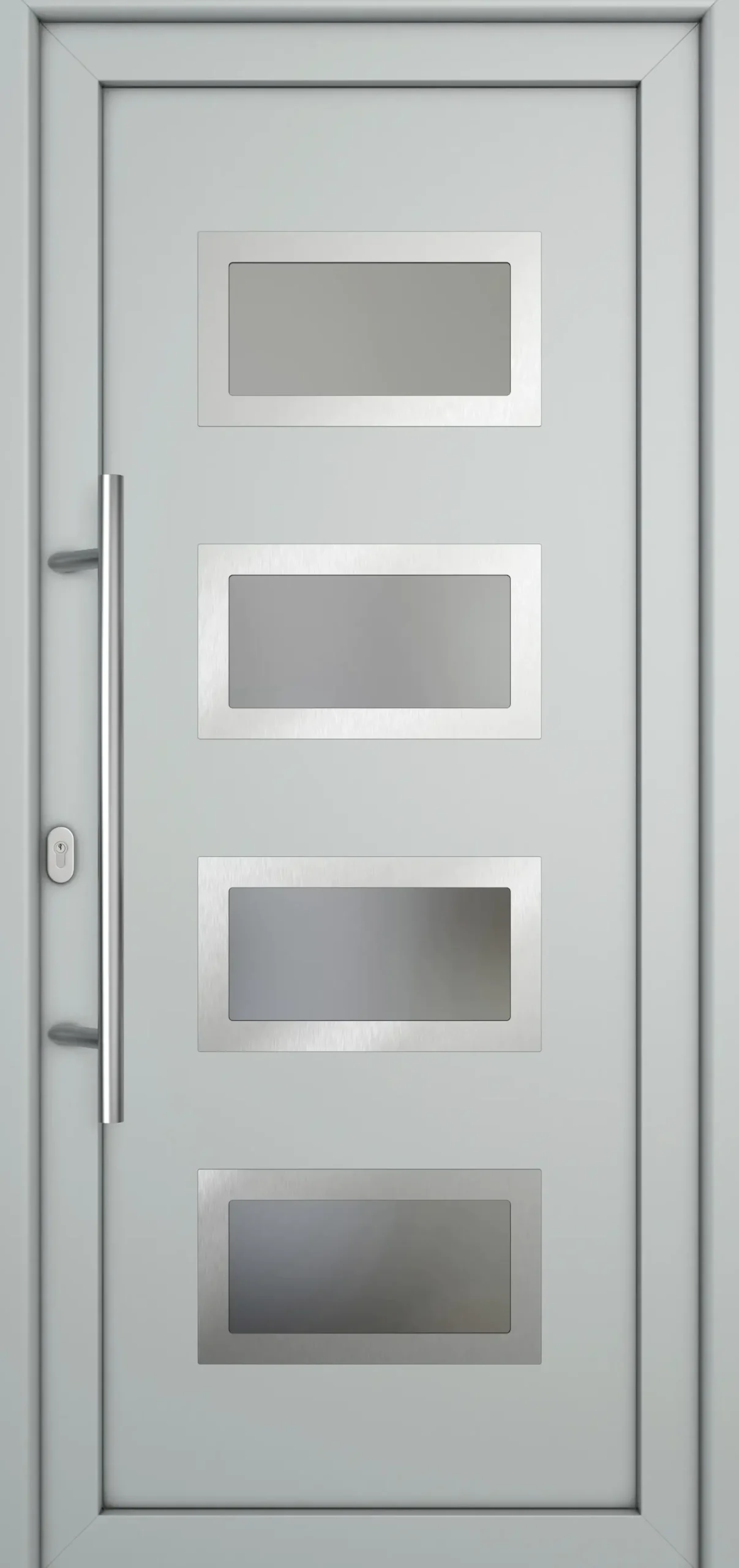Meeth Haustür Signum Pro PVC Modell 92 108 x 208 cm DIN Links weiß/lichtgrau