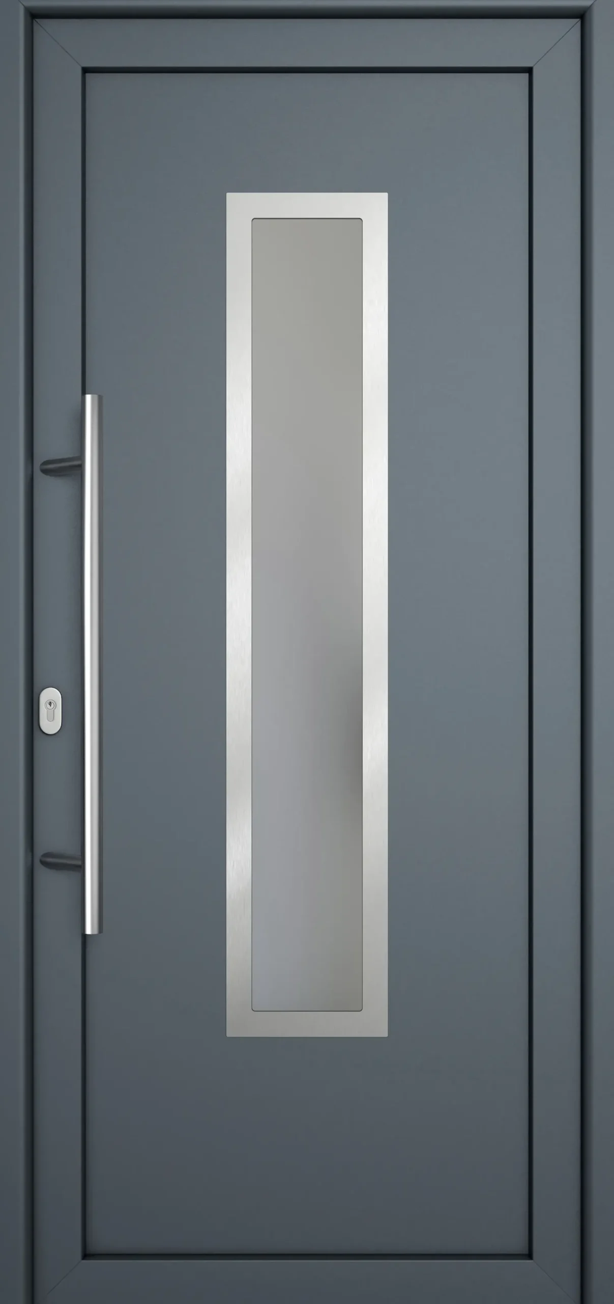 Meeth Haustür Signum Pro PVC Modell 32 88 x 200 cm DIN Links weiß/titan