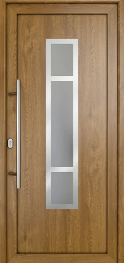 Meeth Haustür Signum Pro PVC Modell 87 108 x 200 cm DIN Links weiß/golden oak