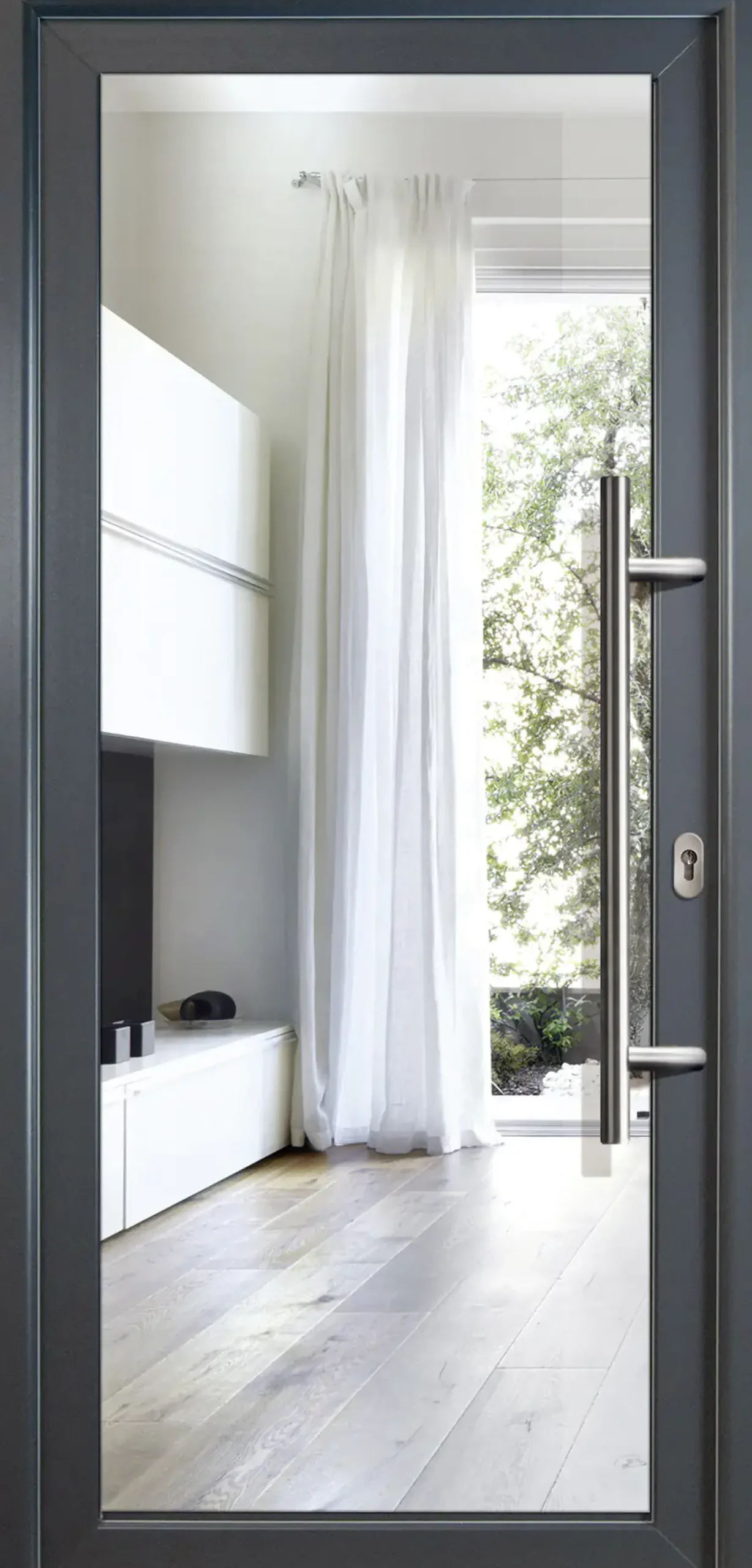 Meeth Haustür Signum PVC Exclusiv PVC Modell 60 88 x 208 cm, DIN rechts, Titan