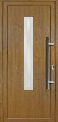 Meeth Haustür Signum PVC Exclusiv PVC Modell 70 98 x 208 cm, DIN rechts, weiß/golden Oak