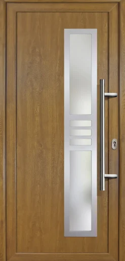 Meeth Haustür Signum PVC Exclusiv PVC Modell 53 108 x 200 cm, DIN rechts, weiß/golden Oak