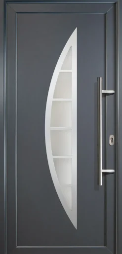 Meeth Haustür Signum PVC Exclusiv PVC Modell 28 98 x 200 cm, DIN rechts, weiß/titan