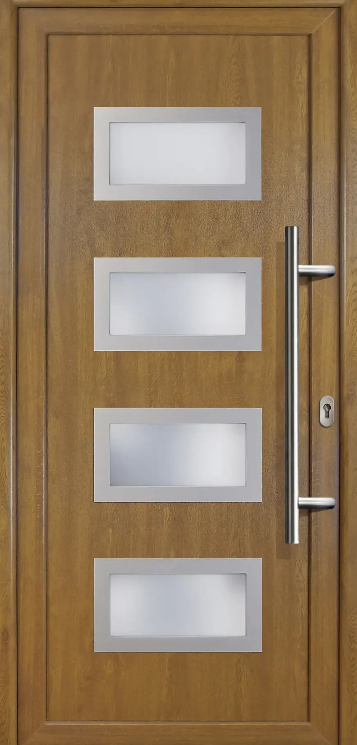 Meeth Haustür Signum PVC Exclusiv PVC Modell 92 108 x 200 cm, DIN rechts, weiß/golden Oak