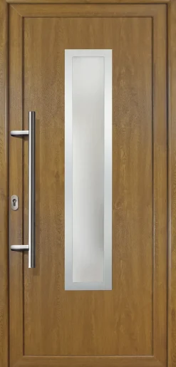 Meeth Haustür Signum PVC Exclusiv PVC Modell 32 98 x 200 cm, DIN links, weiß/golden Oak