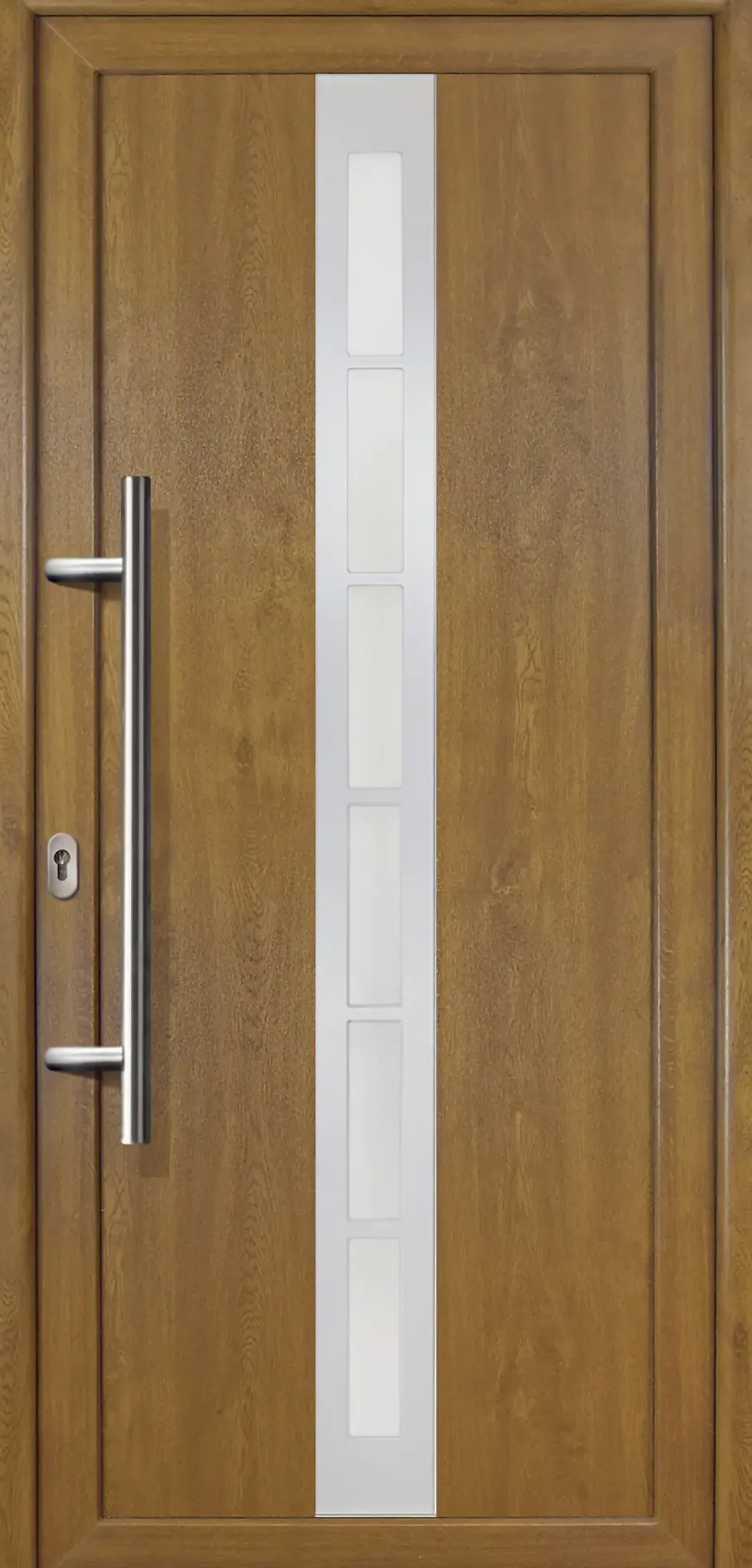 Meeth Haustür Signum PVC Exclusiv PVC Modell 38 98 x 200 cm, DIN links, Golden Oak