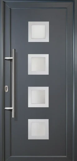 Meeth Haustür Signum PVC Exclusiv PVC Modell 84 88 x 208 cm, DIN links, weiß/titan