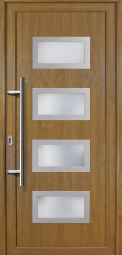 Meeth Haustür Signum PVC Exclusiv PVC Modell 92 88 x 200 cm, DIN links, golden Oak