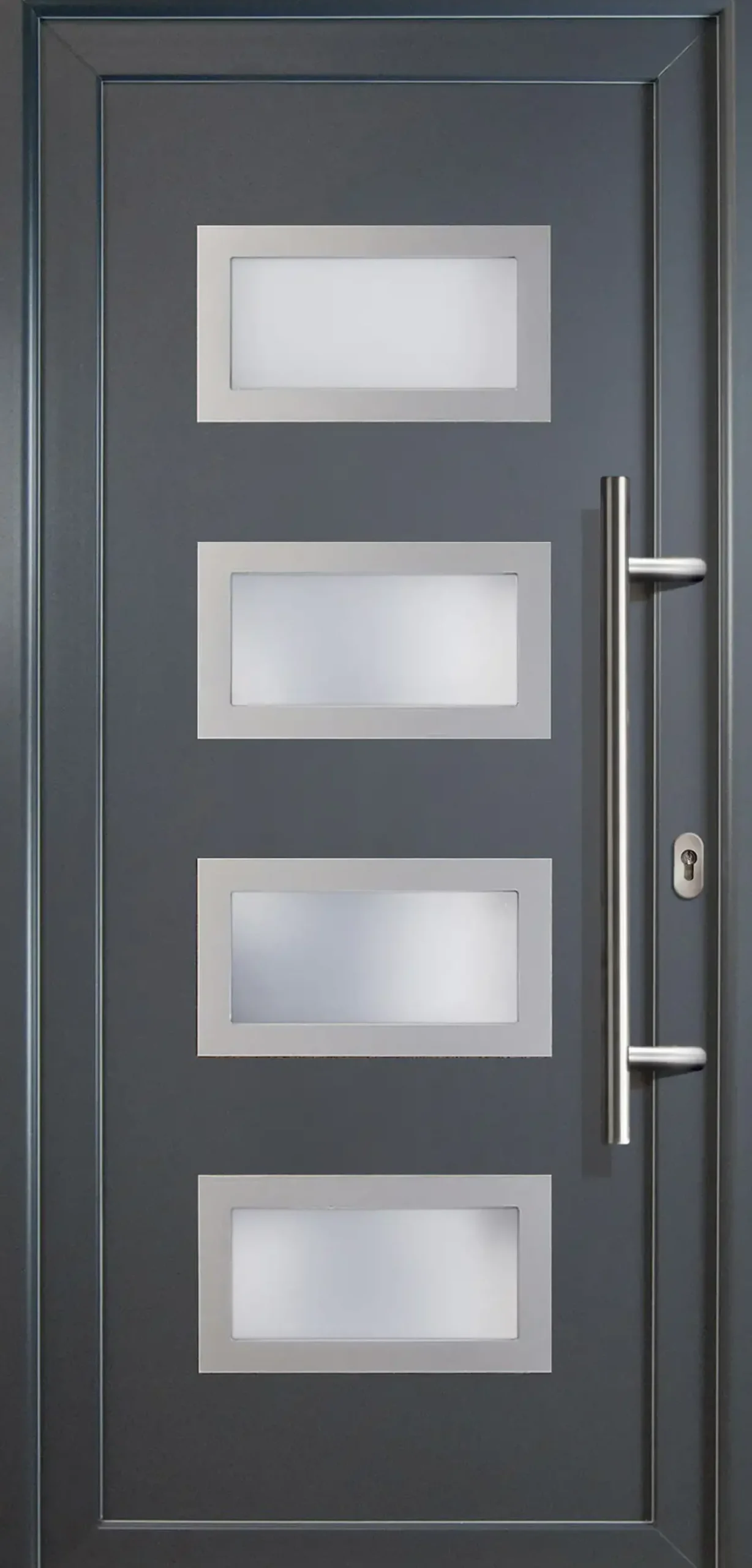 Meeth Haustür Signum PVC Modell 92 108 x 208 cm, DIN rechts, weiß/titan