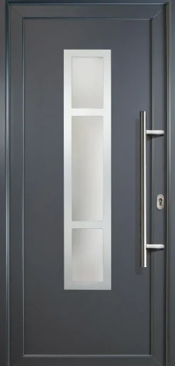 Meeth Haustür Signum PVC Modell 87 88 x 200 cm, DIN rechts, weiß/titan