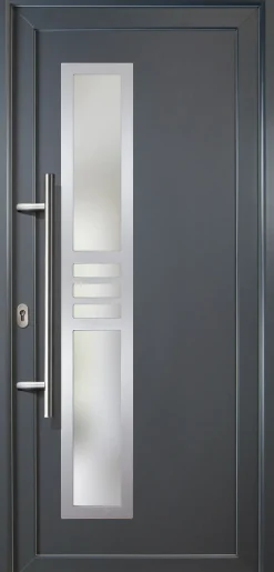 Meeth Haustür Signum PVC Modell 53 98 x 208 cm, DIN links, weiß/titan