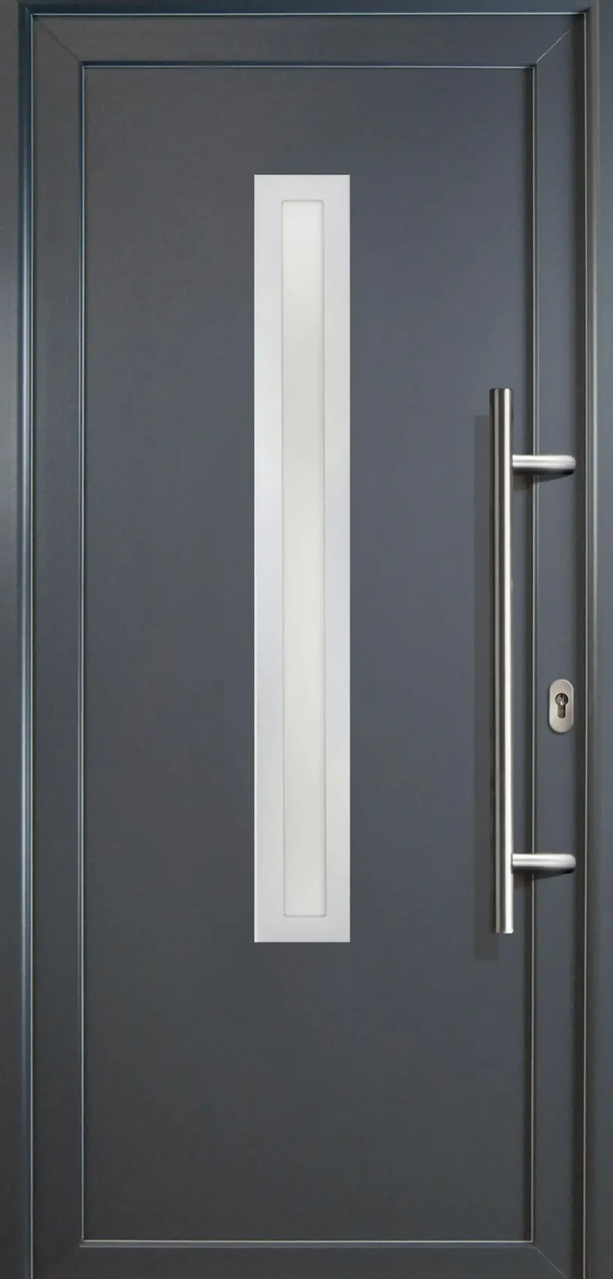 Meeth Haustür Signum PVC Modell 70 98 x 208 cm, DIN rechts, weiß/titan