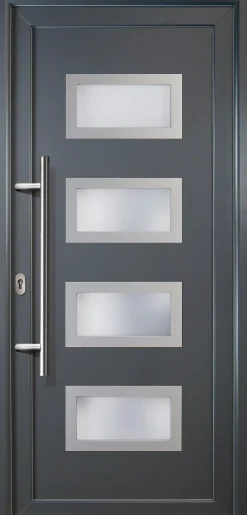 Meeth Haustür Signum PVC Modell 92 108 x 208 cm, DIN links, weiß/titan