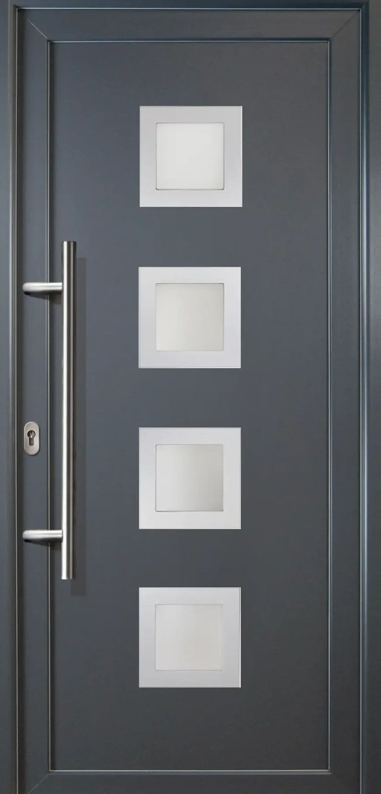 Meeth Haustür Signum PVC Modell 84 88 x 200 cm, DIN links, weiß/titan
