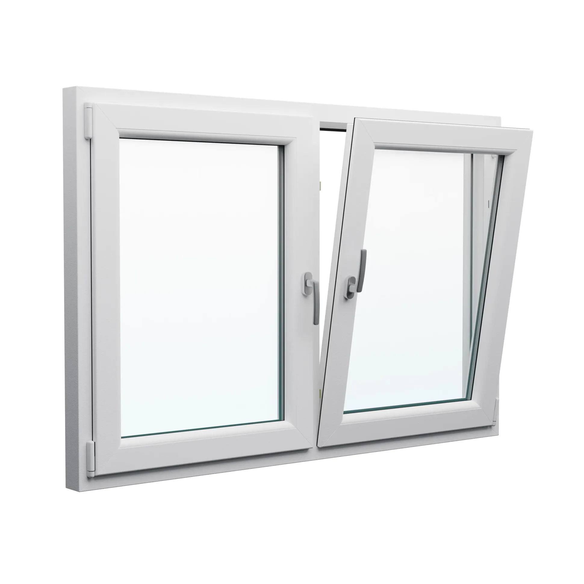 Meeth Kunststofffenster 140 x 90 cm 2-flg. Dreh-Kipp/Dreh-Kipp weiß