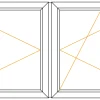 Meeth Kunststofffenster 115 x 70 cm 2-flg. Dreh/Dreh-Kipp Stulppfosten weiß