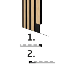 Neuhofer Abschlussleiste für Akustikpaneele 275 x 5,3 x 1,8 cm eiche Dekor